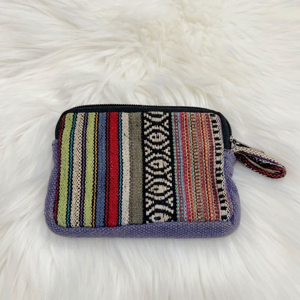 Striped Stylish Mini Coin Purse With Zipper